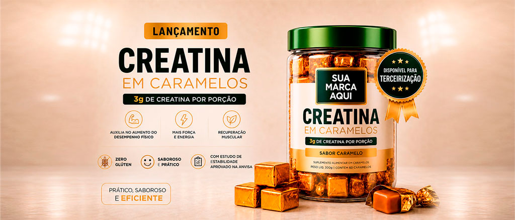 Creatina em cápsulas disponível para terceirização